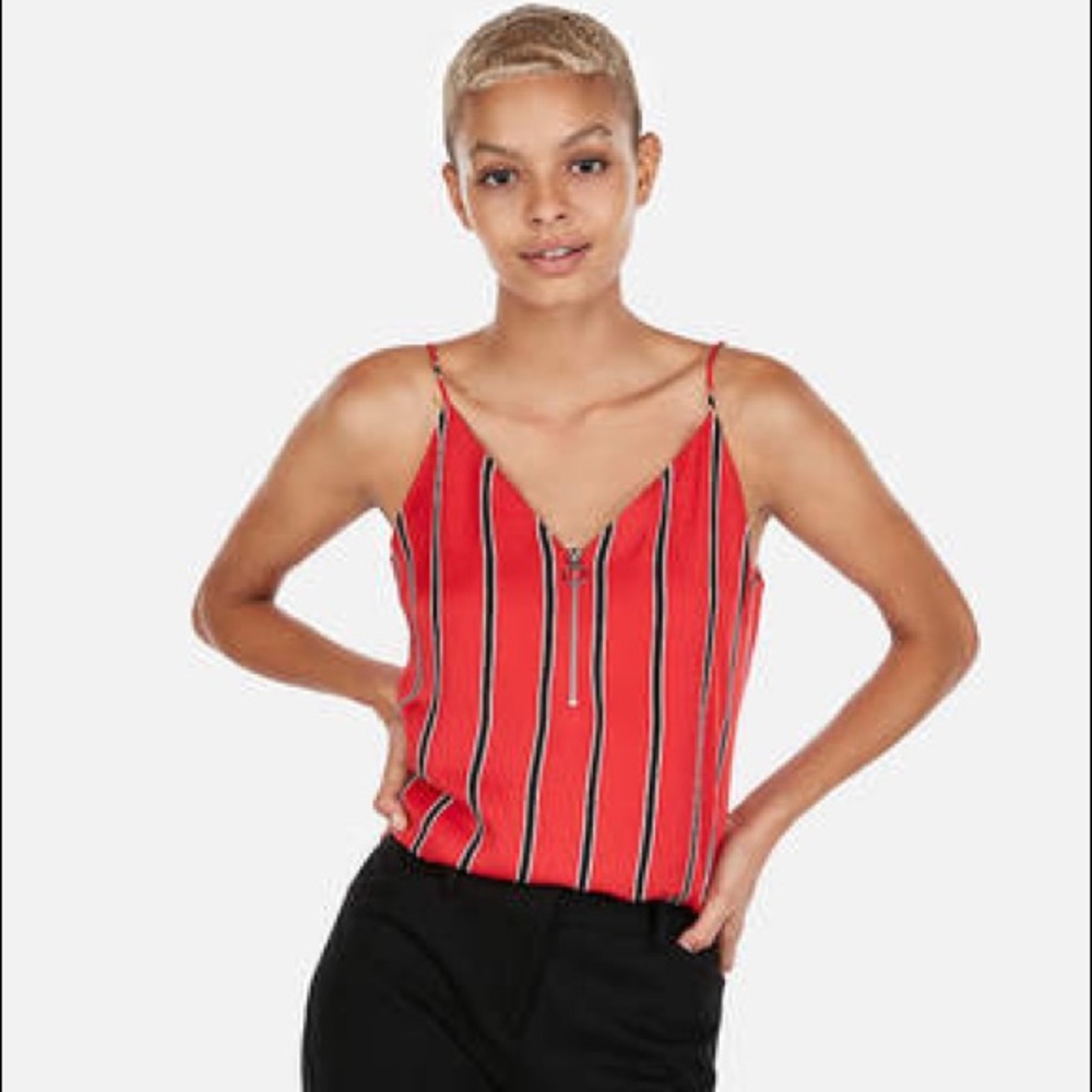 NWT striped camisole with zipper from express